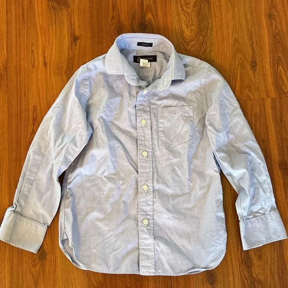 J. crew Crew cuts light blue chambray button down long sleeve Thompson shirt boy